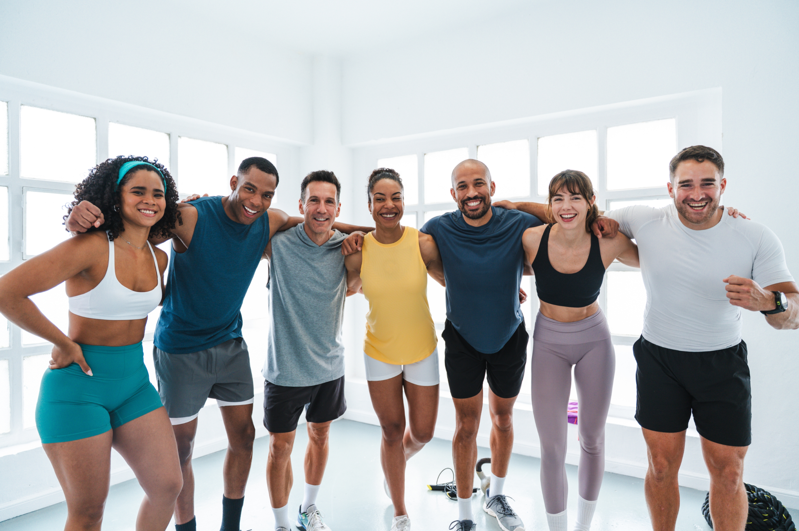 Group of healthy people of various ages, showing Longevity-focused health.